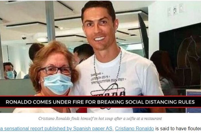 Cristiano Ronaldo terancam masalah usai melanggar aturan social distancing dan tidak memakai masker saat mengunjungi Portugal.