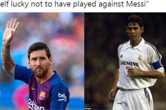 Megabintang Barcelona, Lionel Messi, membuat Bek Terbaik Dunia 2002 bersykur tak pernah melawan dirinya.