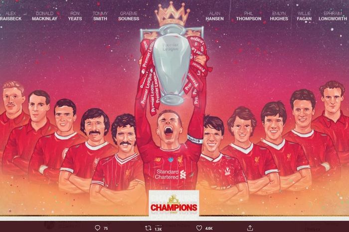 Liverpool meraih gelar Premier League pertama sepanjang sejarah sejak 1992-1993.