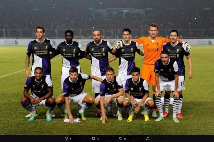 Iago Aspas saat bertandang ke Indonesia bersama Liverpool.