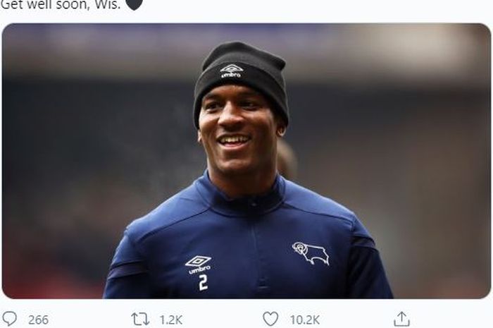 Mantan pemain Liverpool yang kini membela Derby County, Andre Wisdom.