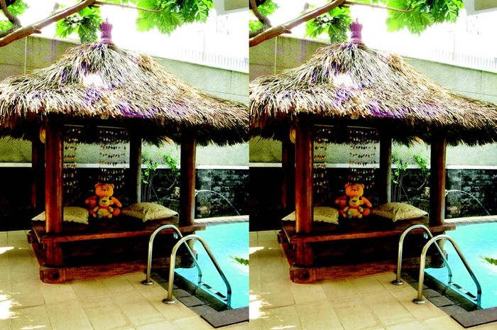  Gazebo  Gaya  Bali Konstruksi Glugu dan Atap Alang alang 