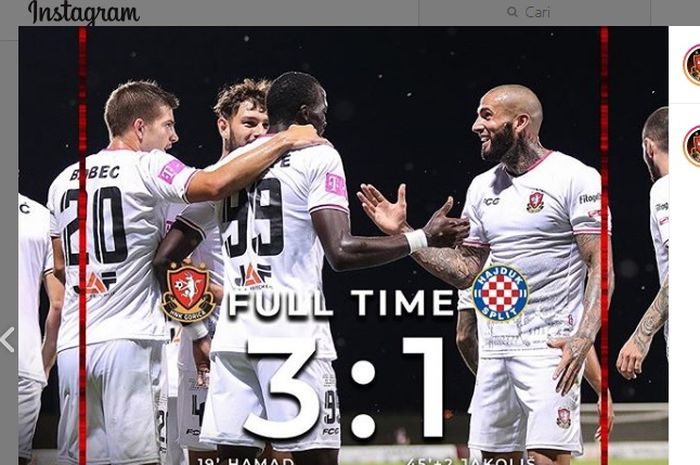 Gelandang keturunan Indonesia, Joey Suk, kembali mampu cetak satu gol kala HNK Gorica menang 3-1 Hajduk Split, 30 Juni 2020