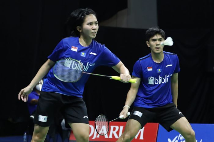 Pasangan ganda campuran  Adnan Maulana/Mychelle Crhystine Bandaso pada PBSI Home Tournament di pelatnas Cipayung, Jakarta, Kamis (2/7/2020).