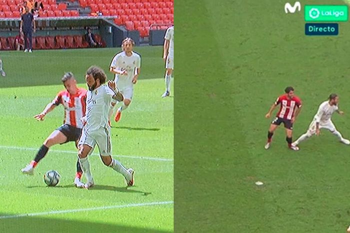 Dua momen di laga Athletic Bilbao vs Real Madrid pada Minggu (5/7/2020) yang menuai kontroversial atas keputusan wasit yang dinilai tidak adil.