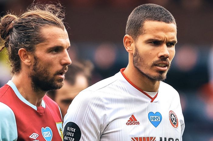 Pemain Sheffield United, Jack Rodwell, saat muncul pertama kali Liga Inggris setelah tiga tahun saat melawan Burnley pada Sabtu (5/7/2020)