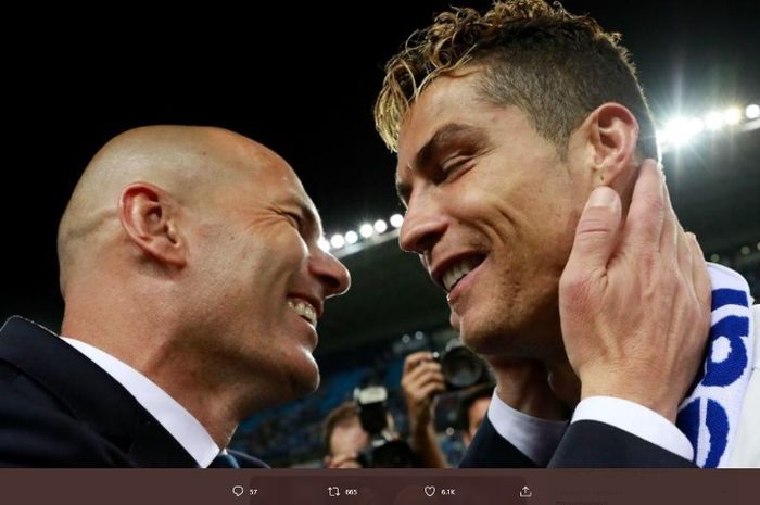 Zinedine Zidane dan Cristiano Ronaldo semasa di Real Madrid.
