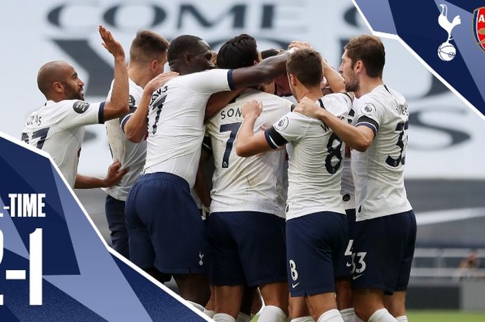 Tottenham Hotspur mengalahkan Arsenal 2-1 dalam duel Derbi London Utara, Minggu (12/6/2020).