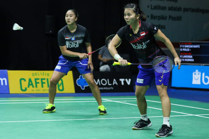 Pasangan ganda putri Indonesia, Greysia Polii/Febby Valencia Dwijayanti, saat beraksi di PBSI Home Tournament  pada Rabu (15/7/2020).