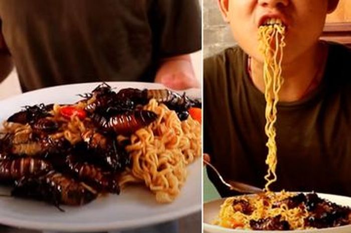 Bikin Gak Nafsu Makan! Demi Konten Youtuber Ini Rela Makan Mie Instan