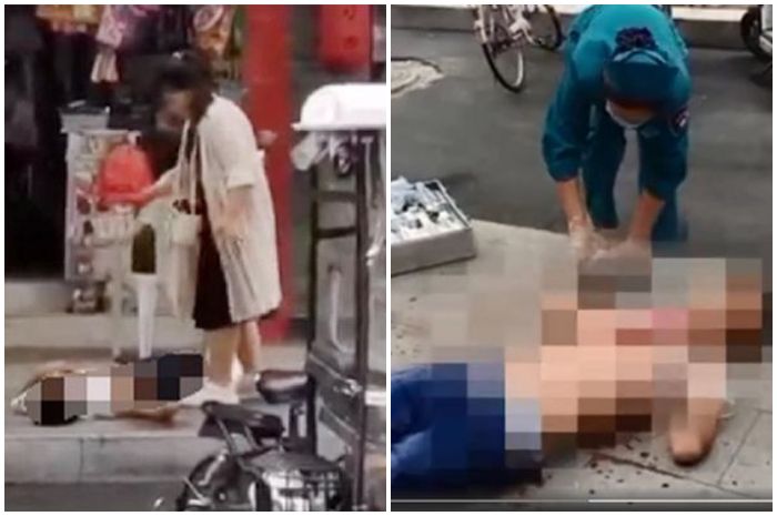 Aksi cewek tusuk pacarnya saat kencan di pinggir jalan