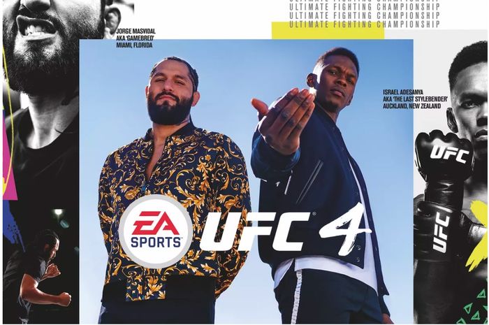 Kover gim UFC 4 dengan Jorge Masvidal dan Israel Adesanya.