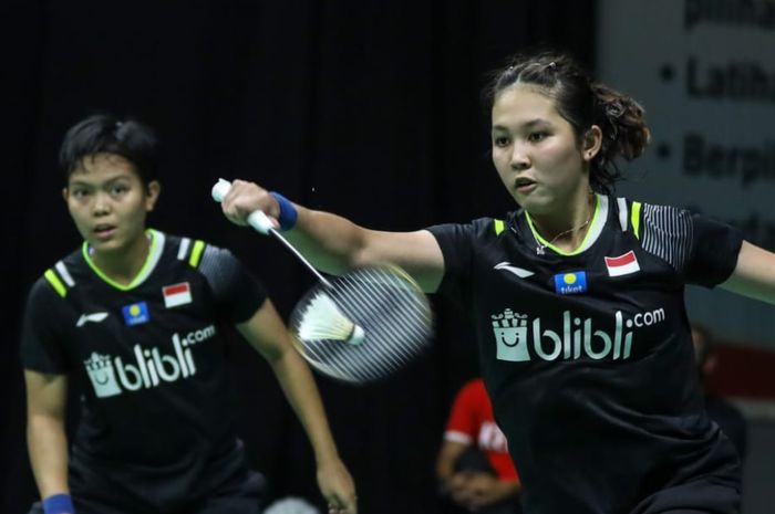 Ribka Sugiarto (kanan)/Siti Fadia Silva Ramadhanti  batal mengikuti turnamen Swiss Open 2021.