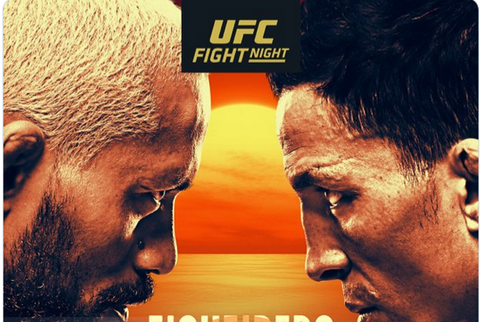 Poster duel UFC Fight Island 2 (19/7/2020) pagi WIB, dengan pertemuan perebutan gelar juara kelas terbang antara Deiveson Figueiredo melawan Joseph Benavidez sebagai laga utama. 