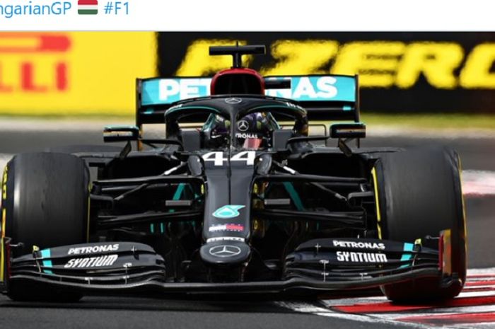 Pembalap Mercedes, Lewis Hamilton, berhasil memenangi balapan F1 GP Hungaria di Hungaroring, Hungaria, Minggu (19/7/2020).