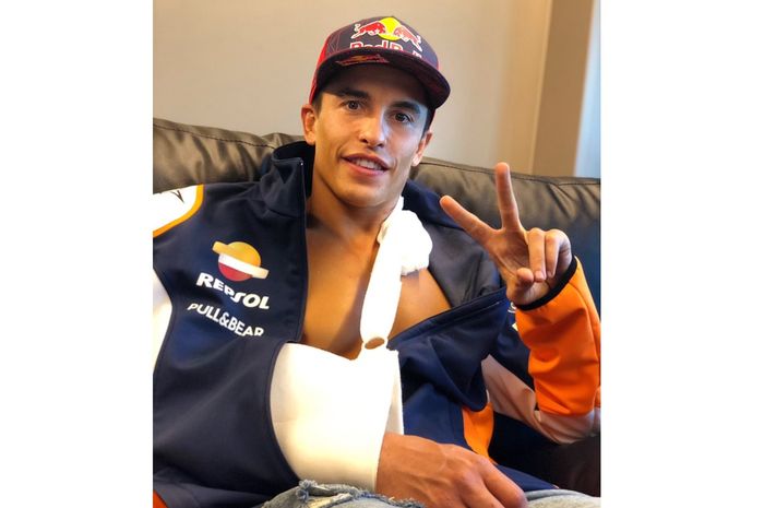 Tangan Marc Marquez patah pada MotoGP Spanyol