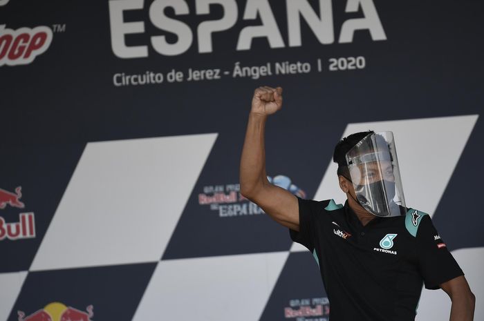 Bos Petronas Yamaha SRT, Razlan Razali berpose setelah balapan MotoGP Spanyol di Sirkuit Jerez, Minggu (19/7/2020).