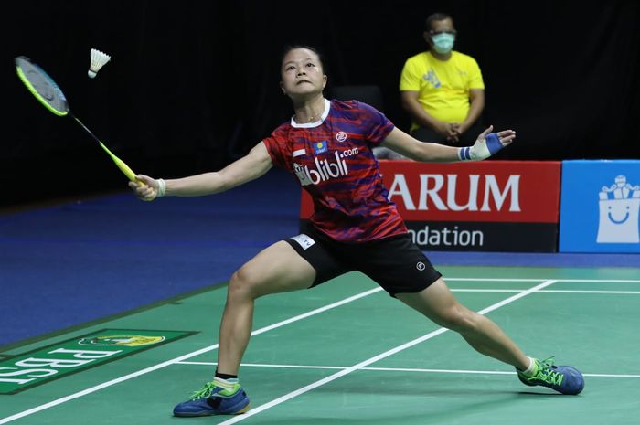Pebulu tangkis tunggal putri, Fitriani pada penentuan juara Grup P di pelatnas Cipayung, Jakarta, Kamis (23/7/2020).