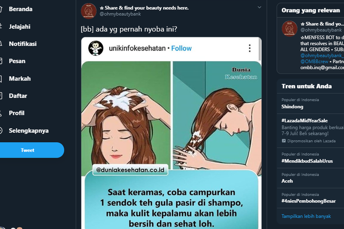 Viral Unggahan Pake Sampo Ditambah Gula Pasir Bikin Kulit Kepala Sehat, Benarkah? - Semua Halaman - Hai