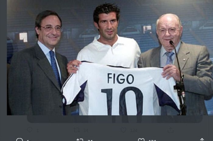 Luis Figo saat  gabung Real Madrid dari Barcelona.