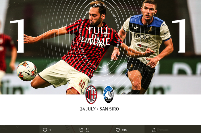Prediksi AC Milan Vs Atalanta 24 Januari 2021