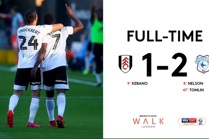 Fulham lolos ke final play-off promosi ke Premier League 2020-2021 kendati kalah 1-2 dari Cardiff City pada leg kedua semifinal, Kamis (30/7/2020) di Craven Cottage.