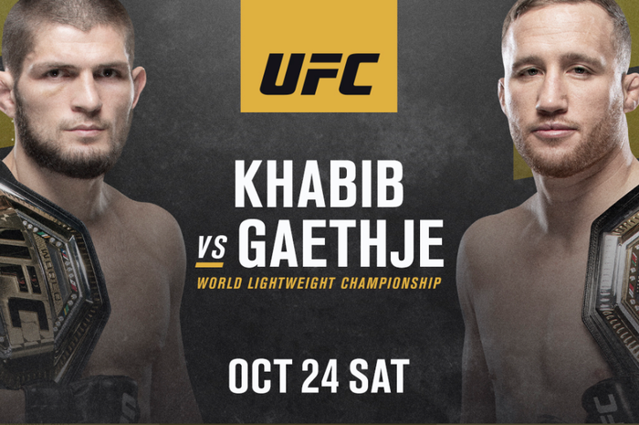 Poster pertarungan antara Khabib Nurmagomedov dan Justin Gaethje pada 24 Oktober mendatang.