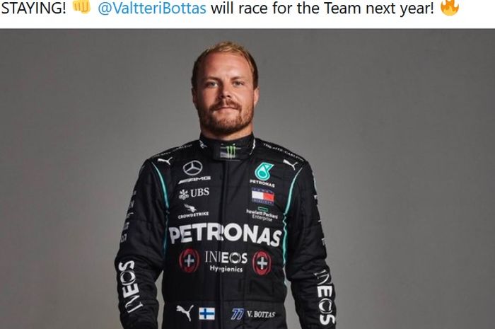 Mercedes meresmikan Valtteri Bottas sebagai pembalap mereka untuk Formula 1 musim 2021.