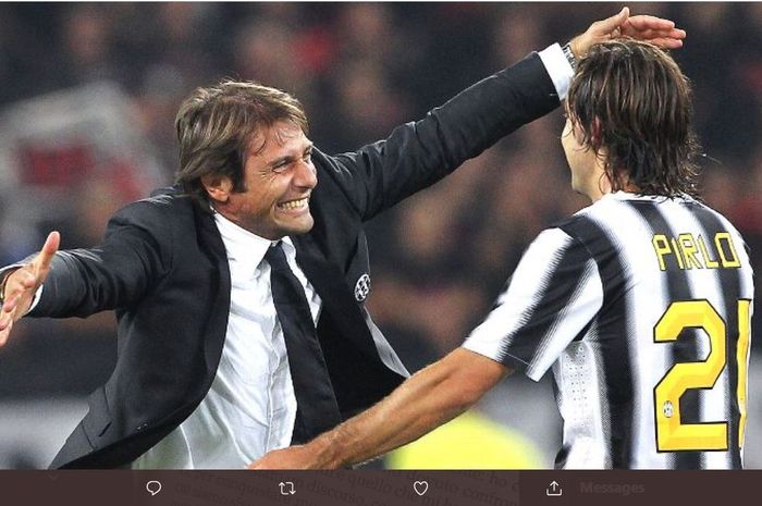 Antonio Conte dan Andrea Pirlo saat masih di Juventus.