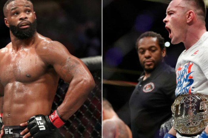 Kolase foto petarung UFC, Tyron Woodley (kiri) dan Colby Covington (kanan).