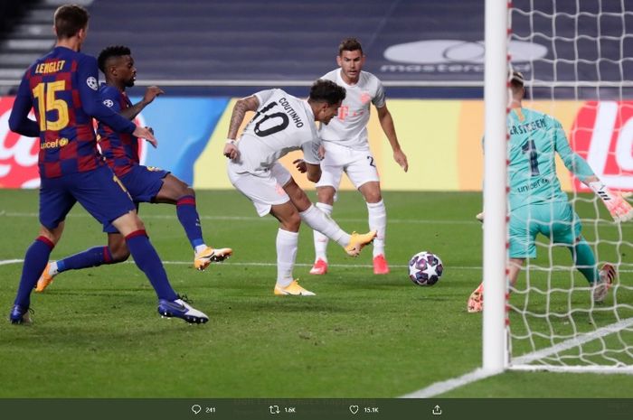 Laga Liga Champions Barcelona versus Bayern Muenchen di Estadio da Luz, Jumat (14/8/2020).