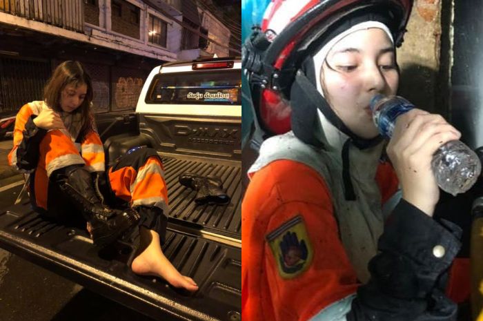 Sanuk Sossa, pemadam kebakaran (damkar) berparas cantik yang jadi sorotan warganet