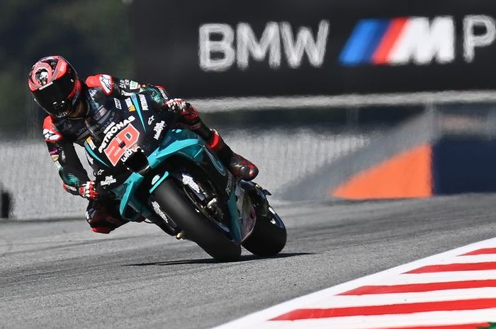 Fabio Quartararo saat berlaga di MotoGP Styria. (Photo by JOE KLAMAR / AFP) (JOE KLAMAR)  