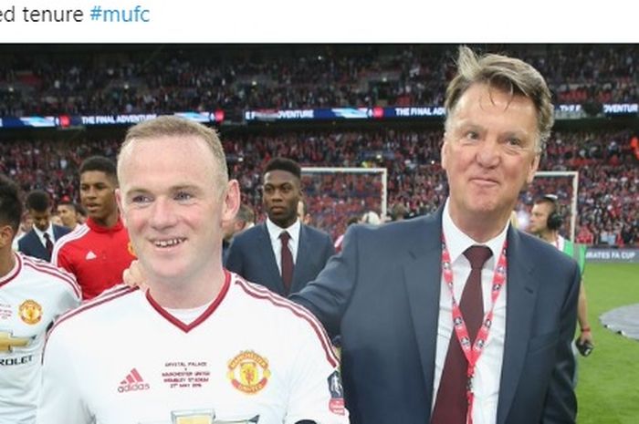 Wayne Rooney dan Louis van Gaal ketika sama-sama masih memperkuat Manchester United. 