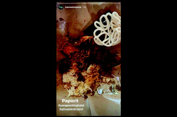 Unggahan Instagram story Hansamu Yama pada Senin (24/8/2020).