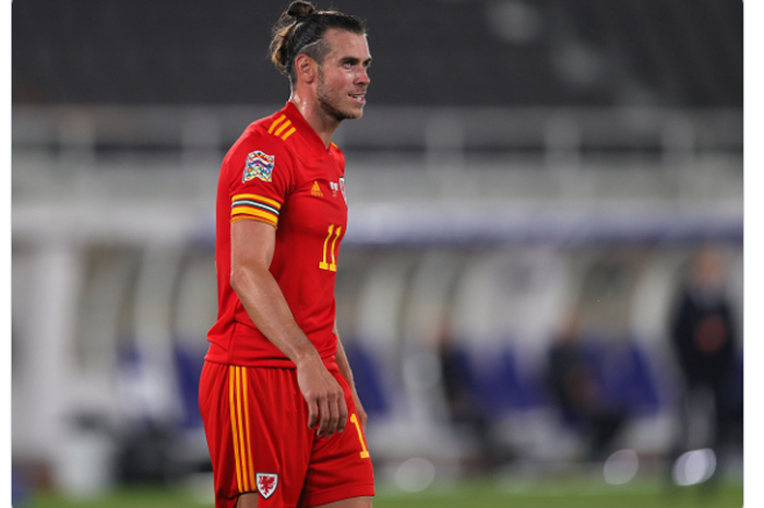 Gareth Bale saat membela timnas Wales di pertandingan UEFA Nations League.