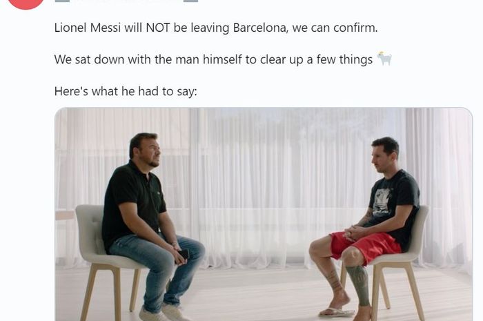 Lionel Messi akhirnya mengumumkan sendiri bahwa dirinya bertahan di Barcelona hingga 2021 pada Jumat (4/9/2020) pukul 18.00 waktu setempat atau 23.00 WIB.