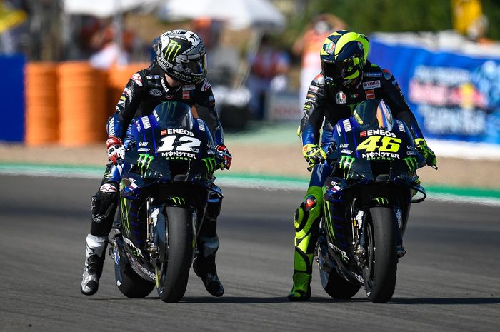 Maverick Vinales dan Valentino Rossi di tim Monster Energy Yamaha MotoGP