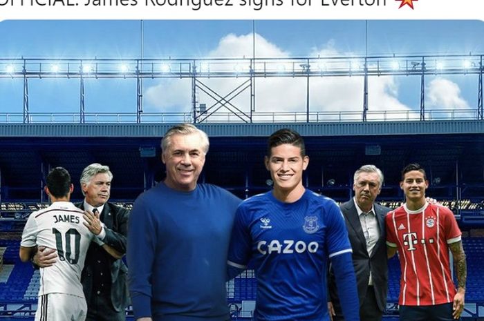 Kepindahan James Rodriguez dari Real Madrid ke Everton mempertemukannya kembali dengan Carlo Ancelotti. 