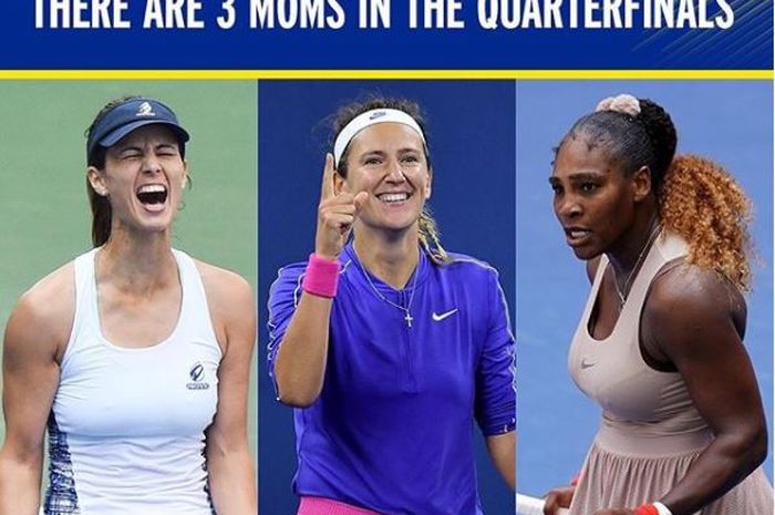 Dari kiri ke kanan: Tsvetana Pironkova (Bulgaria), Victoria Azarenka (Belarus), Serena Williams (Amerika Serikat).