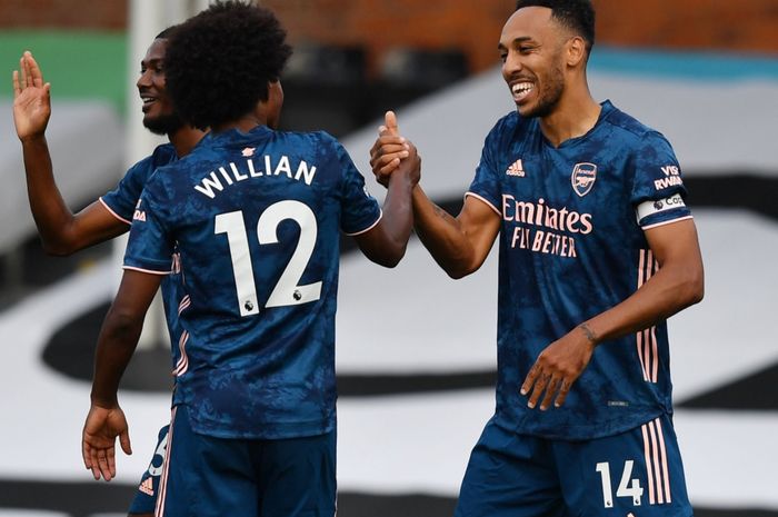 Willian dan Pierre-Emerick Aubameyang menjadi kunci kemenangan Arsenal atas Fulham dalam laga perdana Liga Inggris 2020-2021, Sabtu (12/9/2020).