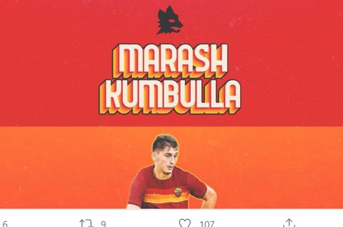 Marash Kumbulla, resmi bergabung ke AS Roma.