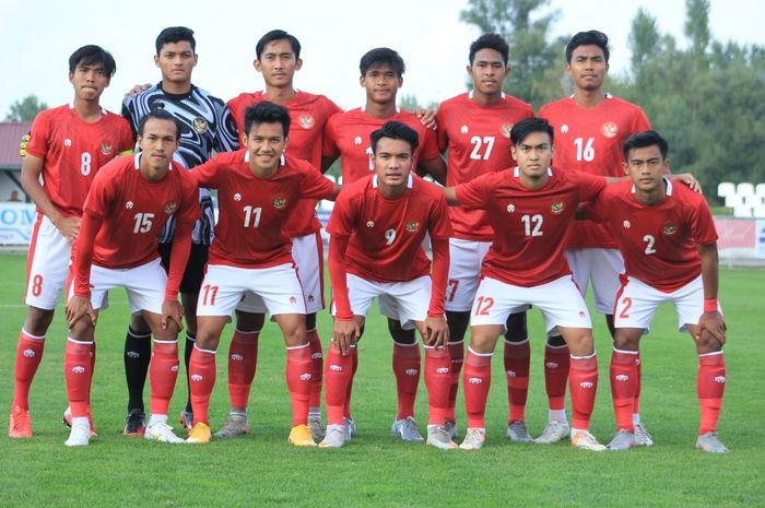 Skuad Timnas U-19 Indonesia saat menjalani laga uji coba di Kroasia.
