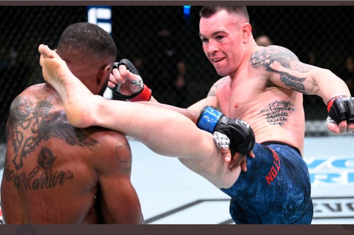 Colby Covington mengalahkan Tyron Woodley di UFC Fight Night 178, Minggu (20/9/2020) WIB.