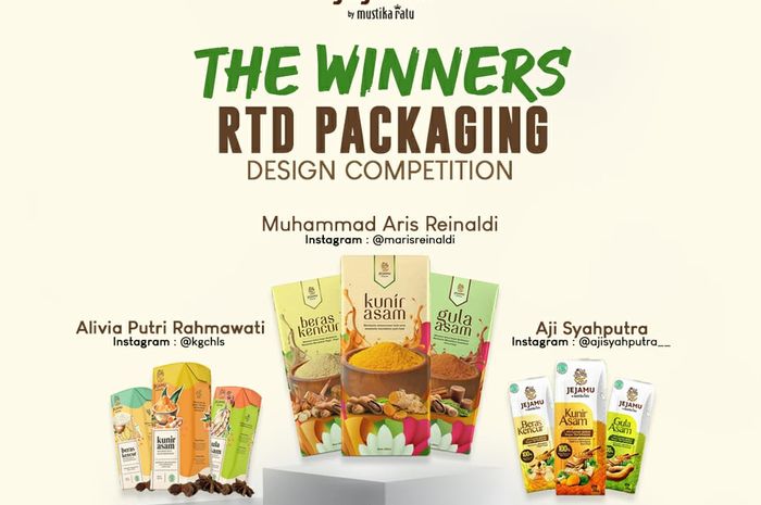 Pemenang Kompetisi Desain Kemasan Produk Jamu RTD (RTD Packaging Design Competition).