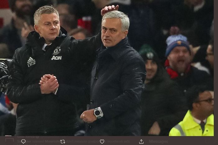 Ole Gunnar Solskjaer dan Jose Mourinho.