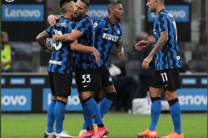 Inter Milan, menang 4-3 atas Fiorentina di Liga Italia, Sabtu (26/9/2020) di Giuseppe Meazza.