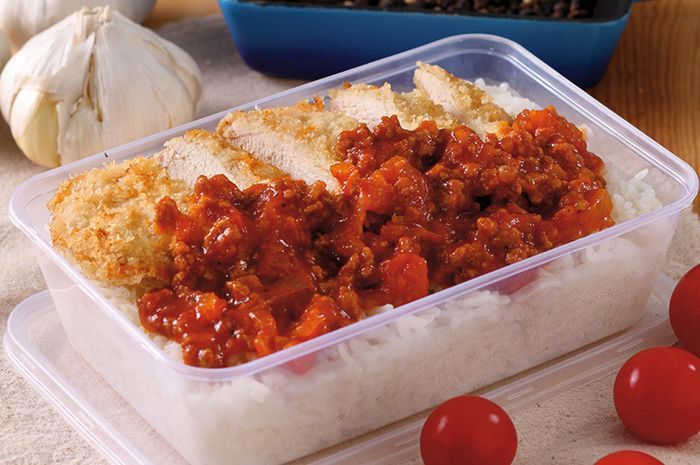 Nasi Ayam Katsu Bolognaise