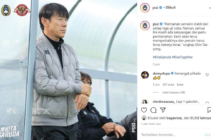 Pelatih Timnas U-19 Indonesia Shin Tae-yong mengamati anak-anak asuhnya saat menghadapi Dinamo Zagreb Academy dalam uji coba di Kroasia, Senin (28/9/2020).