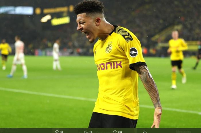 Pemain sayap andalan Borussia Dortmund, Jadon Sancho.